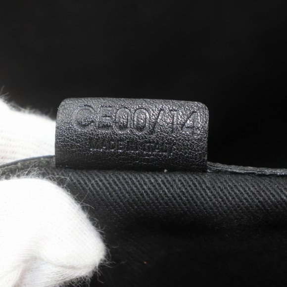 Authentic Celine Satchel Bag Black Canvas Used Handbag Vintage - Picture 10 of 13